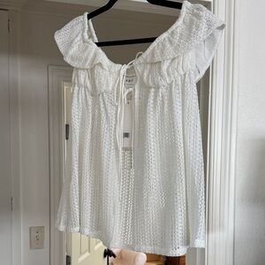 Sabo Skirt White Ruffle Blouse